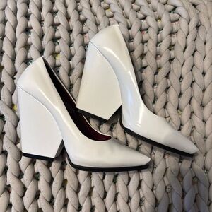 Celine patent wedge pumps